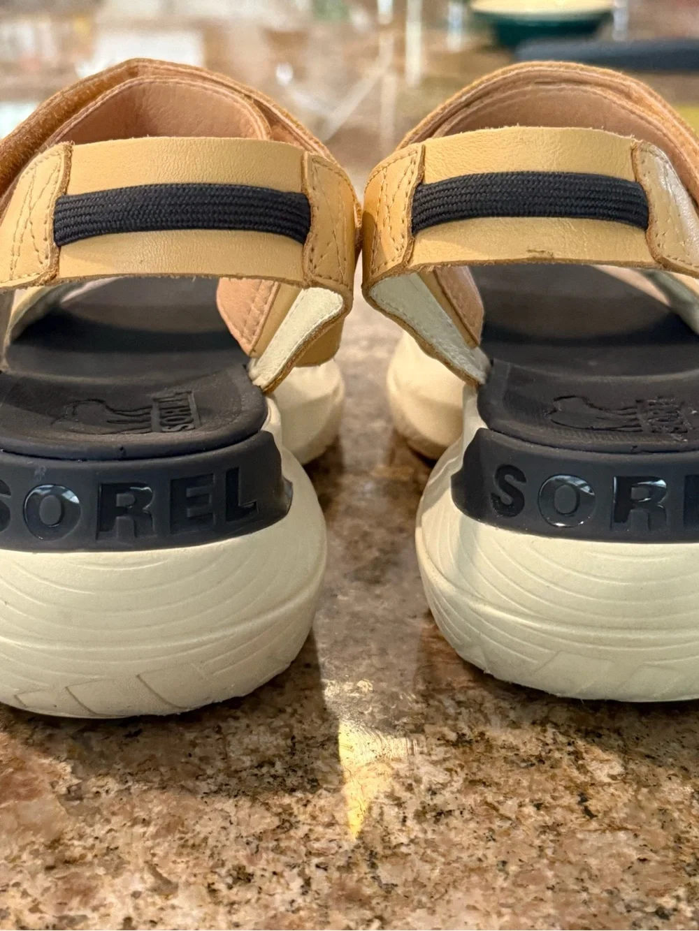 Sorel Womens 7 NL4744 Sport Sandals Tan Leather Chunky Comfort - Picture 11 of 14